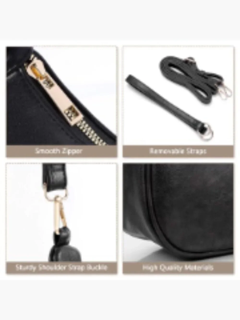 Soft Faux Leather Hobo Bag Crossbody Shoulder Purse with Adjustable Strap